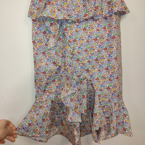 J. Crew Multicolor Floral Peplum Midi Dress - Picture 3 of 6